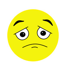 Fototapeta premium sad face emotion yellow face expression grief sorrow 