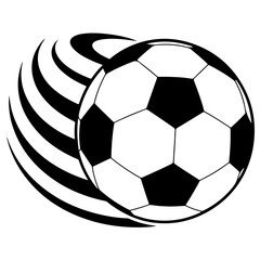 Obraz premium A black and white soccer ball with motion lines