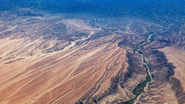 The desert landscape near Nasca in Peru