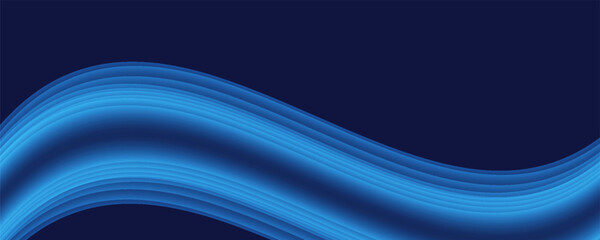 Obraz premium Abstract blue glowing geometric lines on dark blue background. Modern shiny blue circle lines pattern