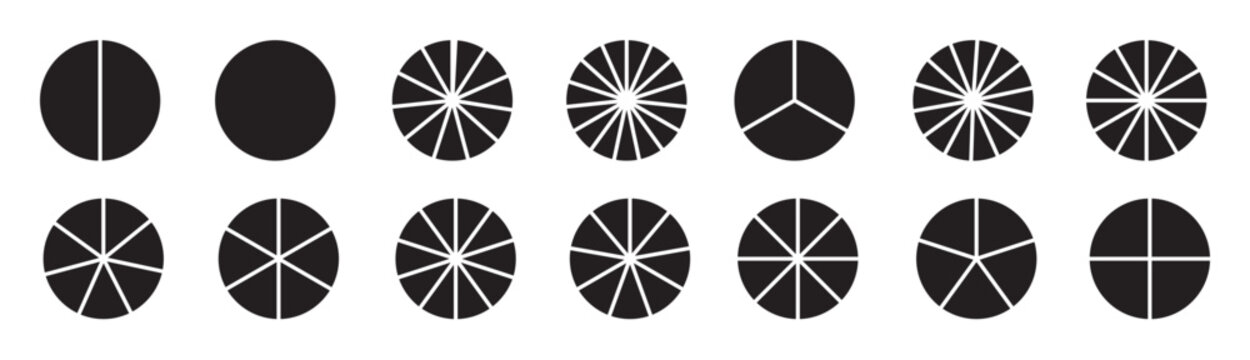  segments of circle with to 5 pieces info graphic icons 