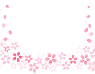 春のイラスト素材　桜舞う綺麗なフレーム　2