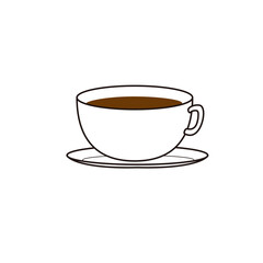 Obraz premium Coffee cup line icon simple outline beverage illustration