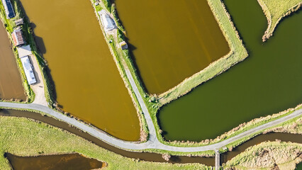 drone view of the salt marshes of Ile d Olonne, Vendee, France