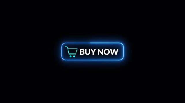 Buy now button animation on transparent background, buy now icon for e-commerce websites and online shopping interfaces, in 4k. Buy Now icon animation with alpha channel.