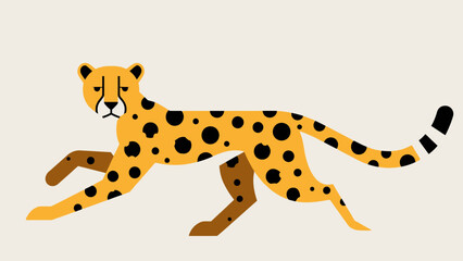 Stylized cheetah running with spots © icik icik bum