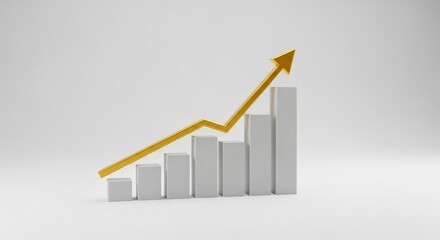 Business growth financial chart Visual summary depicting corporate development through illuminated arrow