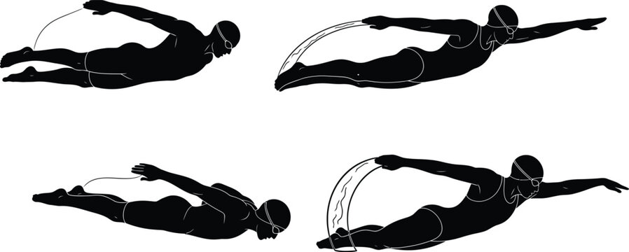 Skydiver in free fall with parachute deployment sequence