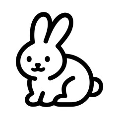 Obraz premium PNG Minimalist black outline rabbit illustration.
