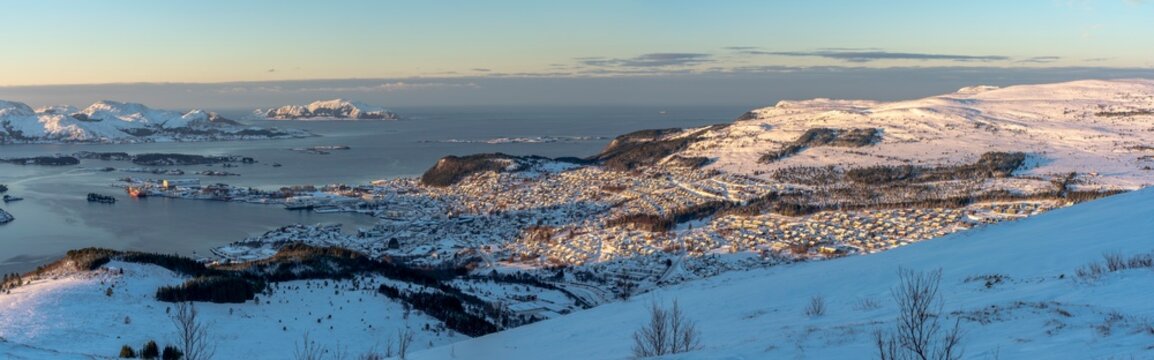 panoramic view of ulsteinvik, sunnm&oslash;re, Norway
