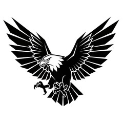 Obraz premium Aggressive Eagle Talon Attack, Fierce Predator Bird Swooping Down with Open Wings