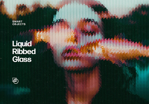 Ribbed Glass Effect Mockup