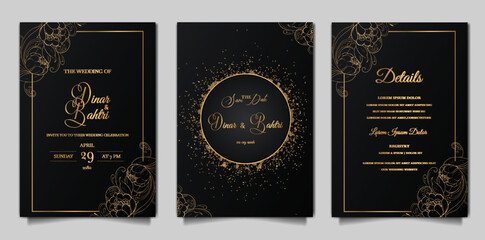 elegant wedding invitation cards set