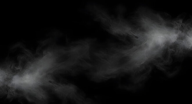 A close-up shot of smoke swirling in darkness depicted in a png file format