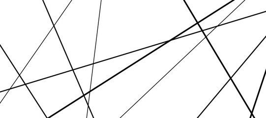 Chaotic black line abstract geometric pattern, dynamic vector texture for posters, covers, web backgrounds, ads and modern graphic design projects