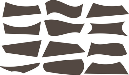 Set of retro mid-century modern organic shapes for text banners and vintage label backgrounds. © MdEmon