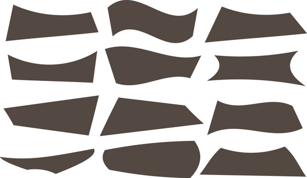 Set of retro mid-century modern organic shapes for text banners and vintage label backgrounds.