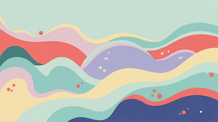 Fototapeta premium colorful abstract wavy lines and shapes in pastel colors