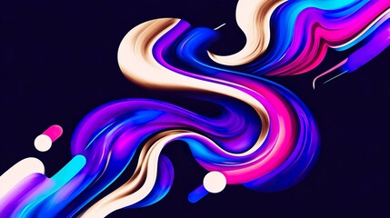 Abstract colorful flowing shapes design
