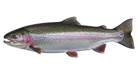 Obraz premium Rainbow Trout Fish Cut-out Isolated on Transparent Background