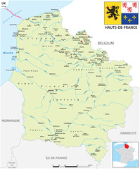 Map of the French region of Hauts de France