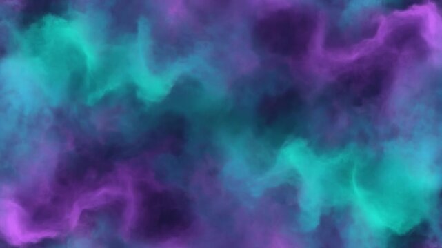 Cyan violet data mist expanding contracting digital energy clouds seamless futuristic surreal ambience cascading softly glowing abstract unique style ultra realistic loop