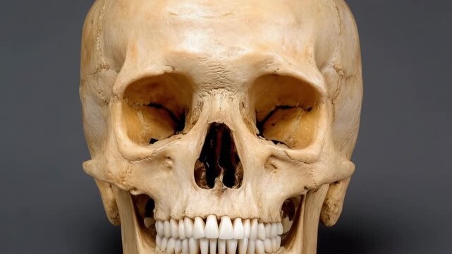 Studying a human skull from various angles