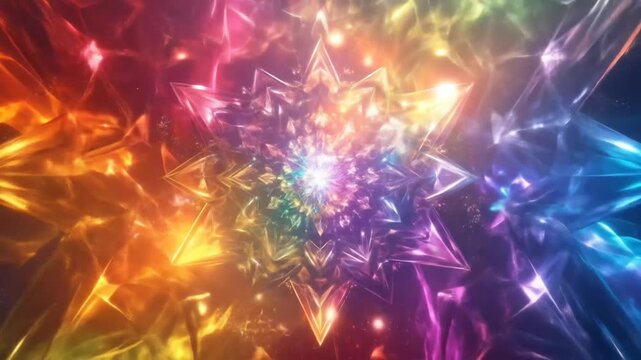 Abstract geometric pattern colorful light display