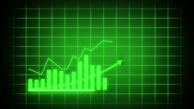 Economic growth 2005 timeline bar chart background animation. Corporate revenue increase graph with rising arrow 4K...
