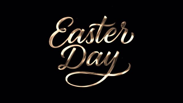 Elegant gold cursive text reading 'Easter Day' on a black and white background