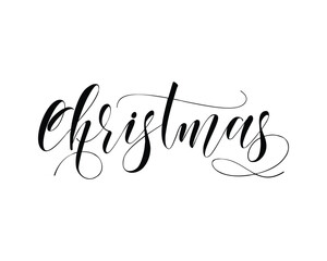 Elegant Black Calligraphic Christmas Typography with Flourishing Script