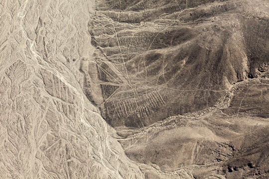 The desert landscape near Nasca in Peru