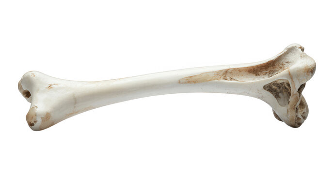 White animal bone skeleton isolated on a transparent background