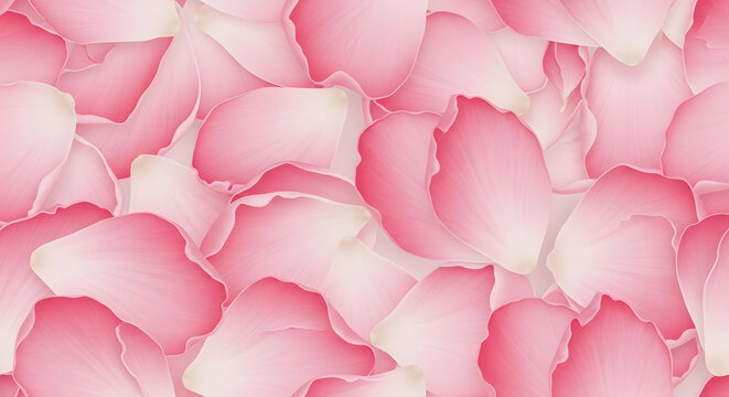 Delicate pink and white rose petals scattered across a flat surface, creating a soft, romantic background texture for wedding invitations or branding.