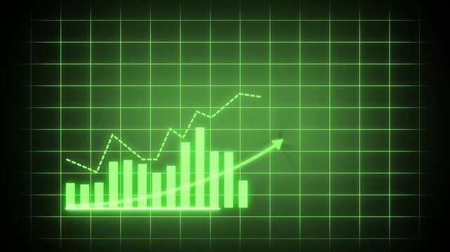 Futuristic market growth infographic with upward arrow. Sales growth analytics dashboard 2011 data visualization.