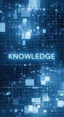 Fototapeta premium Skills Development Career Growth Vivid blue hues combined with pixelated blocks present modern enterprise