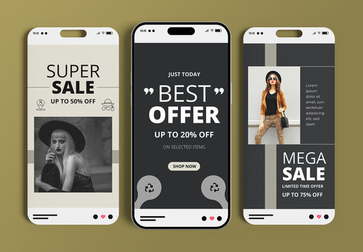 Modern Fashion Sale Story Template Banner Design