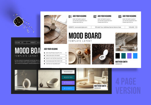 Modern Minimal Mood Board Presentation Template Layout