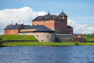 The ancient fortress-prison of the Hameenlinna city of Hameenlinna on a sunny June day. Finland