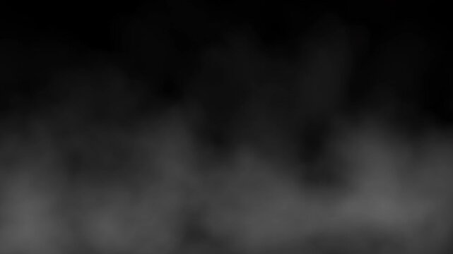 Smoke, fog or mist effect - Loop overlay effect on a black background. Stock royalty free animation