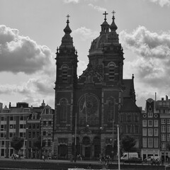 Obraz premium Monochrome picture of Amsterdam