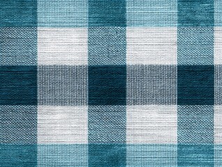 Fototapeta premium Colorful checkered fabric design with blue and white squares used for decoration or clothing