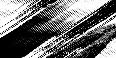 Tire tread marks, wheel textures, tire marks - car racing, motocross, drift, rally, off-road and others. Vector black isolated texture in grunge style © albaihaki