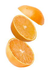 Fresh orange fruit slices showing vibrant pulp and peel, visually representing healthy eating and dynamic ingredients
