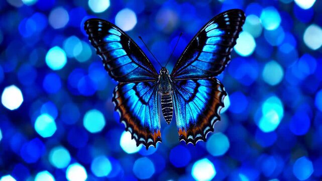 Blue butterfly background light effect material