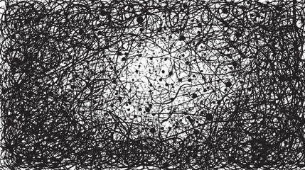 Abstract background full of chaotic scribbles and loops vector illustration.