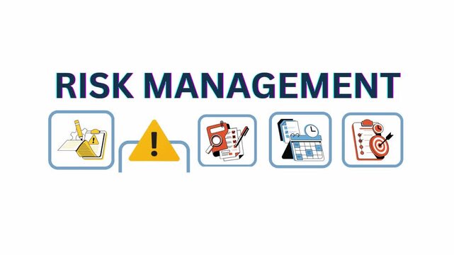 Risk management process with key steps and tools illustration