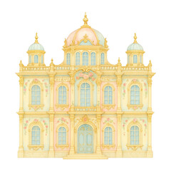 Obraz premium PNG Elegant pastel architectural illustration