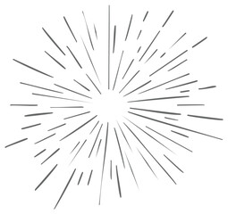 Obraz premium Retro Sunburst Starburst Explosion Burst Lines Radiating From Center Minimalist Graphic Element