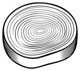 Fototapeta premium Leek Slice Vector: Black and White Illustration of Cut Round Vegetable